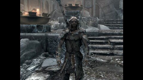 Skyrim Survival Orc Warrior building up the House