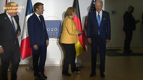 Just Biden standing next to Merkel, Macron, Johnson and following them out at G20.