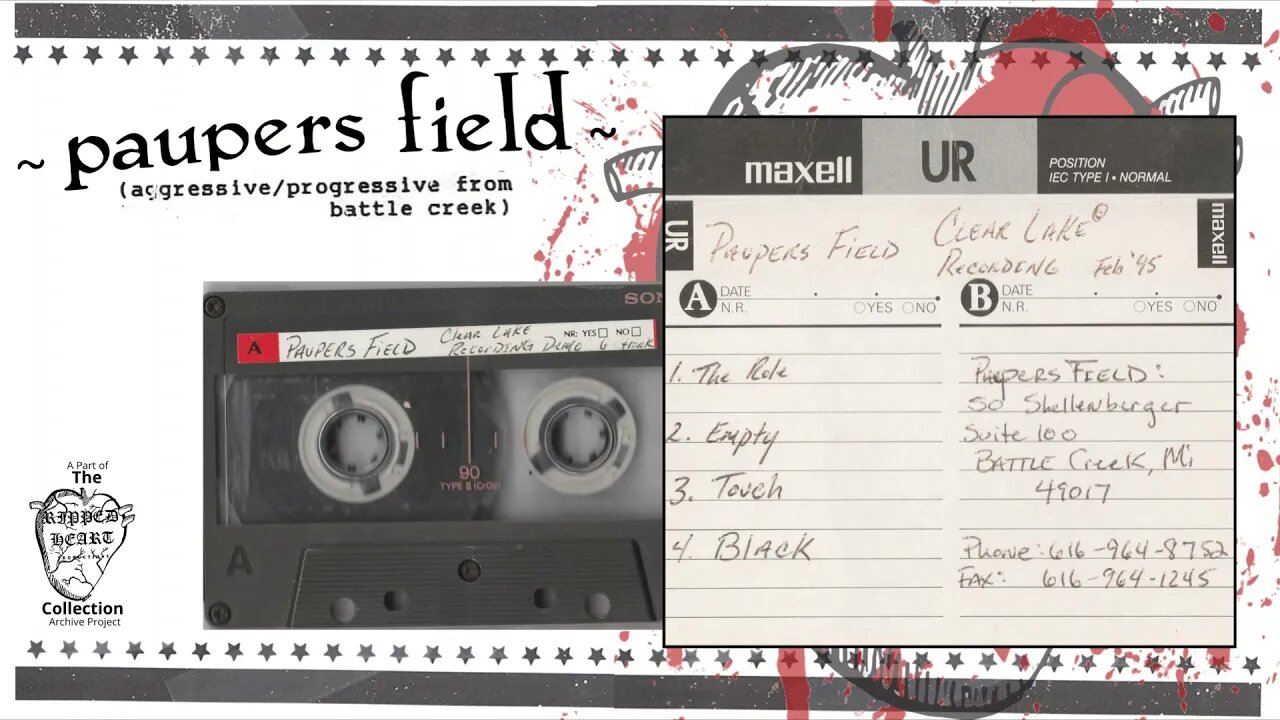 Paupers Field 🖭 Clear Lake Recording Demo. Feb 1995 Demo Tape. Battle Creek, Christian Prog Rock