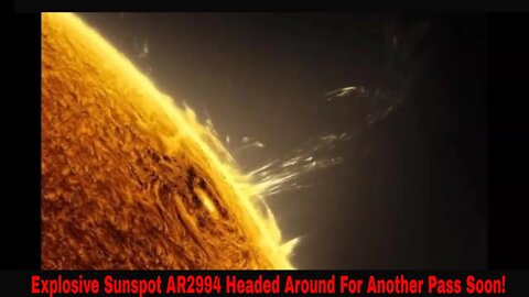 Explosive Sunspot AR2994 Headed Around For Another Pass Soon!