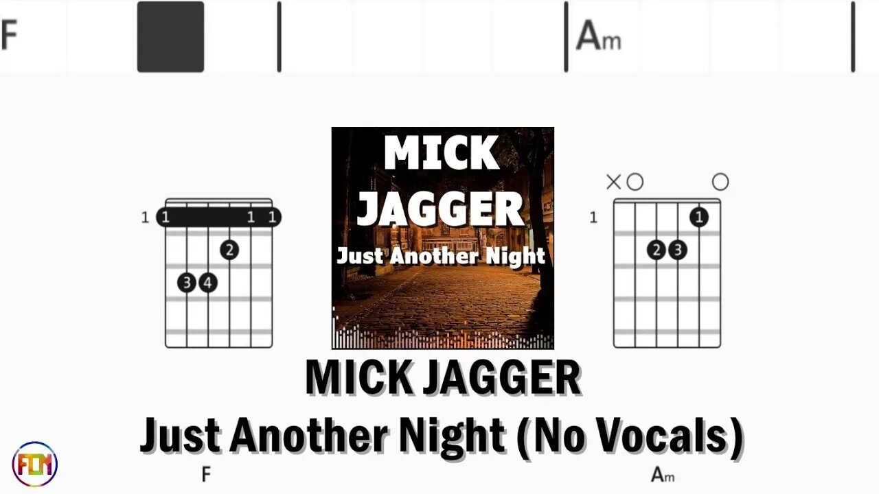 MICK JAGGER Just Another Night FCN GUITAR CHORDS & LYRICS No Vocals