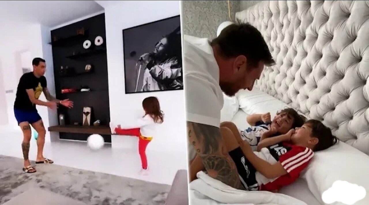 Famous footballers play with Their kids 🙂🙂 ⚽ Messi,Ronaldo,Lucas,Moura& more!