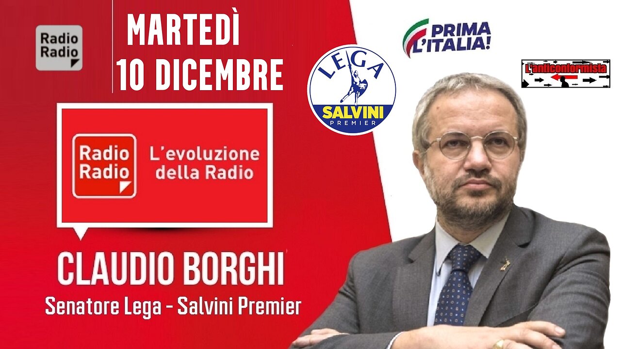 🔴 Sen. Claudio Borghi su "Radio Radio": cancellazione #multeobbligovaccinale #vivisezione (10.12.24)