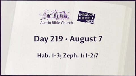 Through the Bible 2022 (Day 219)
