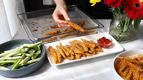 Crispy Okra in an Air Fryer (Keto and Gluten Free)