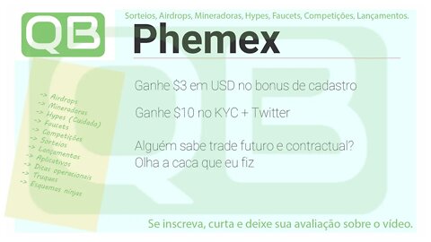Bounty - Ganhe $3 na Phemex