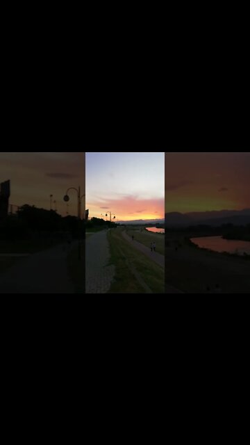 Sunset Skopje Vardar Sar planina Macedonia 05.2022 Zajdisonce