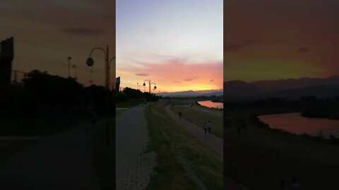Sunset Skopje Vardar Sar planina Macedonia 05.2022 Zajdisonce