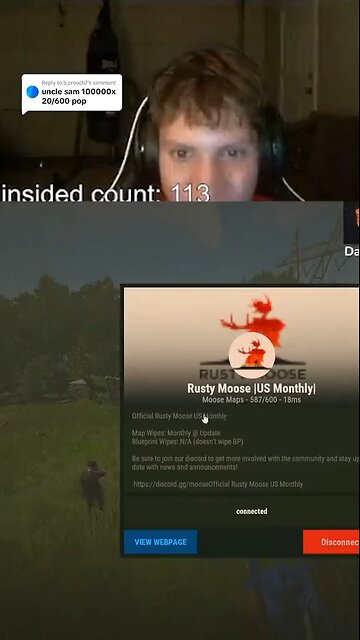 Rust player couldent get a monument