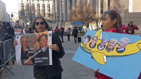 Protestors @ SDNY Courthouse Day 1 of Maxwell Trial
