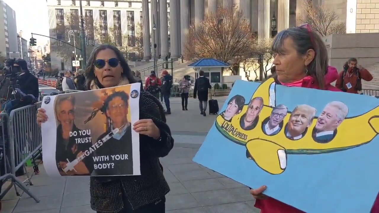 Protestors @ SDNY Courthouse Day 1 of Maxwell Trial