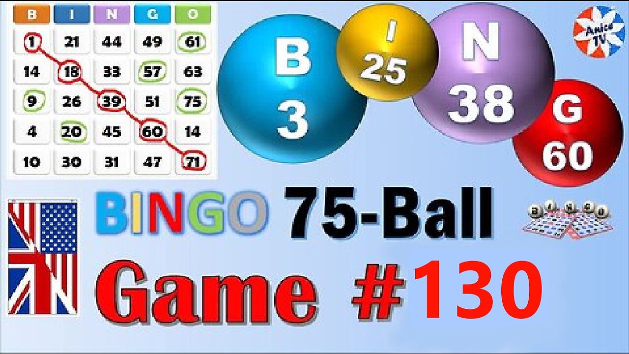 75 Ball - BINGO Caller - Game#130 - English American