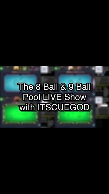 The 8 Ball & 9 Ball Pool LIVE Show with ITSCUEGOD