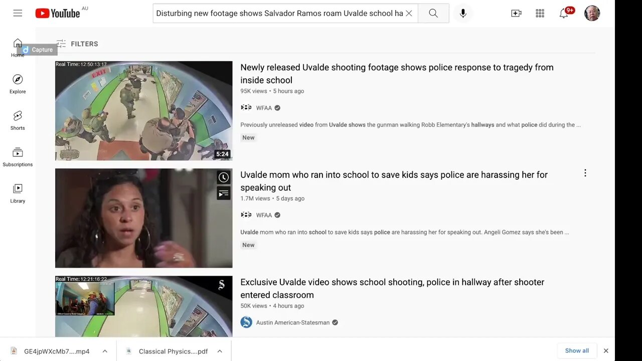 🟢 新令人不安的視頻 公開了，顯示薩爾瓦多·拉莫斯（Salvador Ramos）在烏瓦爾德（Uvalde）學校警察躲避槍擊🟢