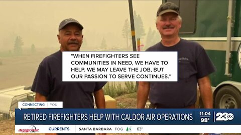 Retired firefighters help out at the Caldor fire