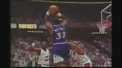 Karl Malone 21 Points @ Rockets, 1997 Playoffs Game 3.