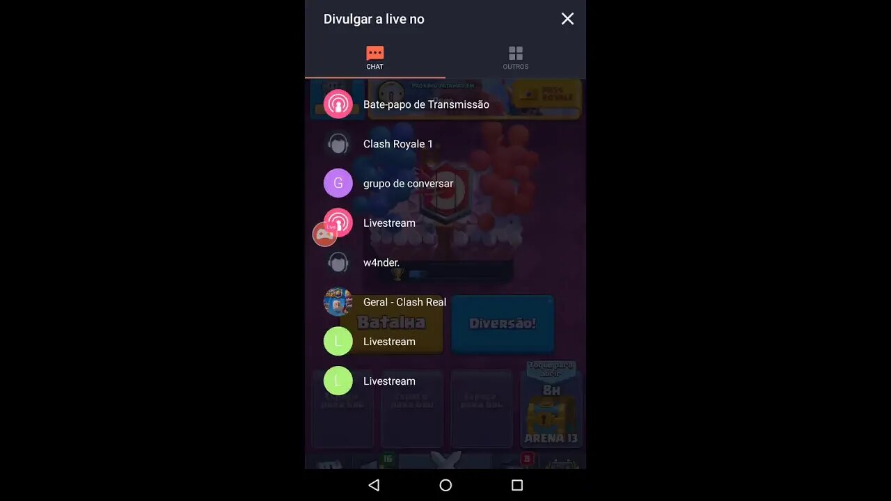 Veja a minha live de Clash Royale na Omlet Arcade!