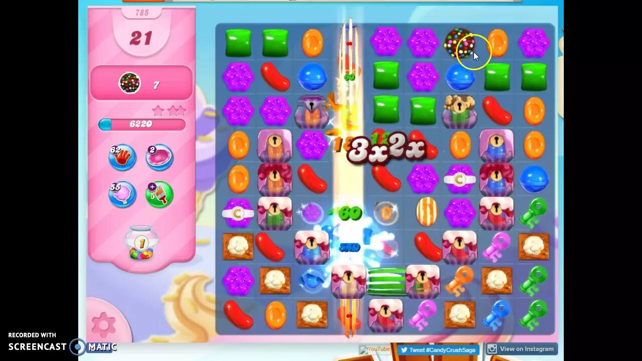 Candy Crush Level 785 Audio Talkthrough, 3 Stars 0 Boosters