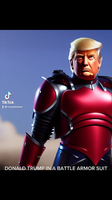 DONALD TRUMP IN A BATTLE ARMOR SUIT