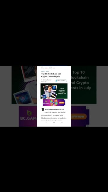 Top 10 Blockchain and Crypto Events in July 2022 #cryptomash #ytshorts #cryptonews #viralvideo2022