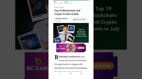 Top 10 Blockchain and Crypto Events in July 2022 #cryptomash #ytshorts #cryptonews #viralvideo2022