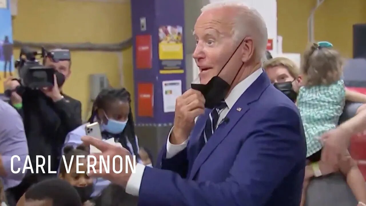 Biden REMOVES mask to talk