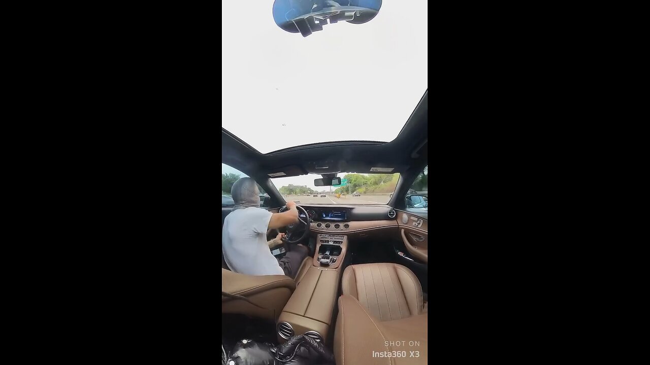 Dangerous driving in a Mercedes.