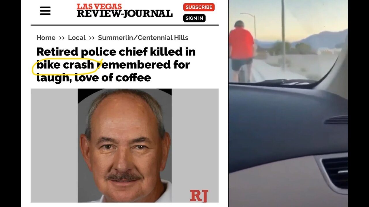 Mainstream Media title says "Retired Police Chief killed in BIKE ACCIDENT".