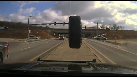 Runaway Tire Crashes Into Windshield of Spring Township Police Cruiser