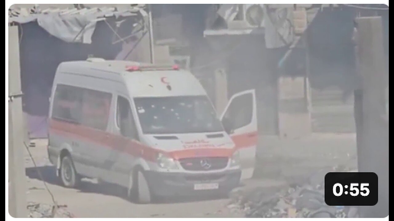 Israeli soldiers deliberately opening fire on an ambulance outside Kamal Adwan Hospital