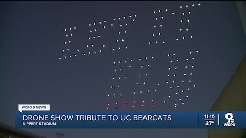 WATCH: Drones lit up Nippert to celebrate Bearcats football