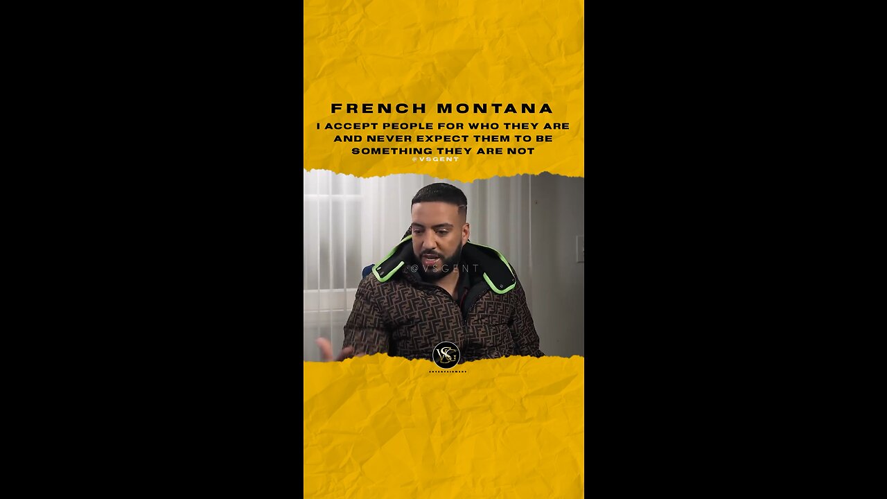 #frenchmontana I accept ppl 4 who they r & never expect them 2b something they r not🎥 @akademiks