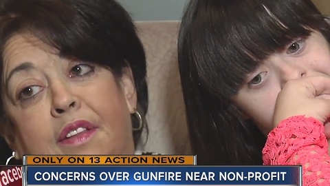 Sign riddled with bullets outside center for people with special needs
