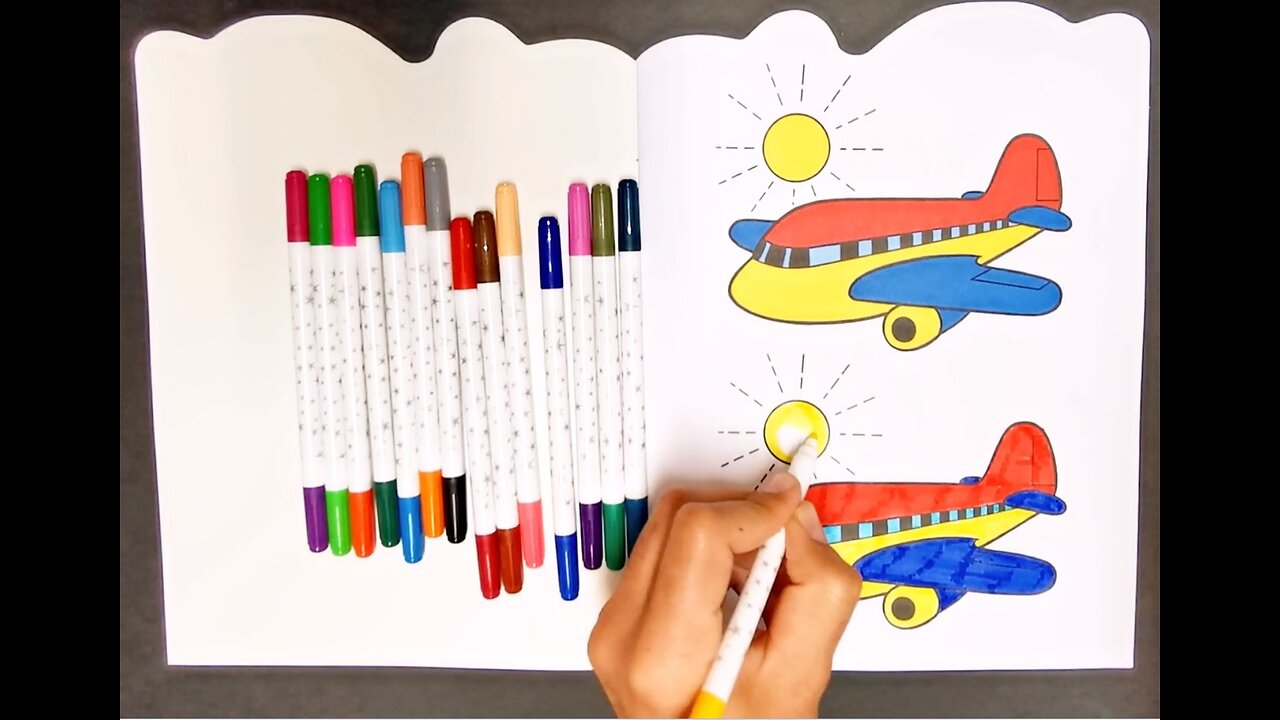 My first coloring Book: Airplane coloring