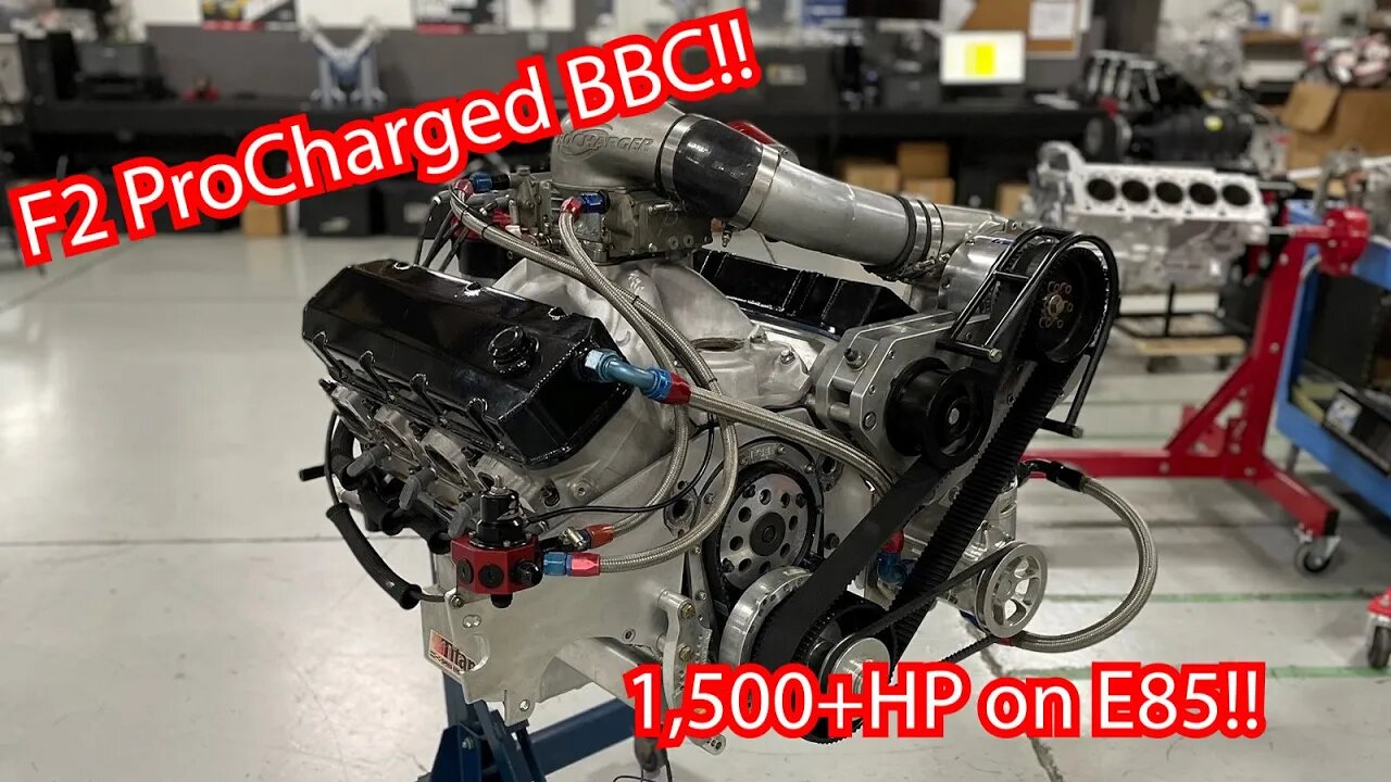 Blowthrough Carb 572" BBC F2 ProCharged on E85, 1,500+HP!!!