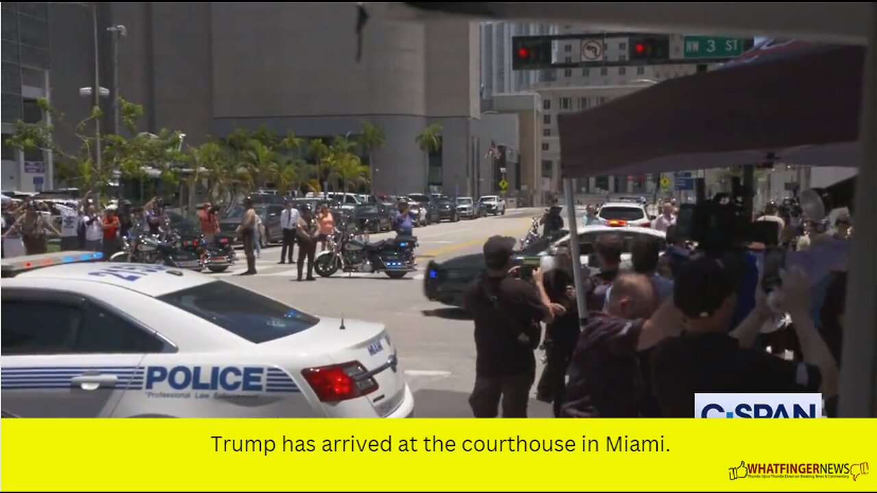 Trump has arrived at the courthouse in Miami.