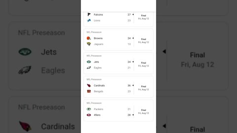 8.14.2022 NFL scores