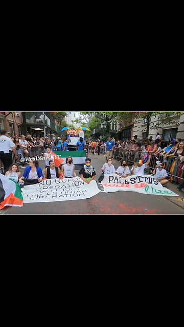 Pro Palestine "Protestors" Attack Gay Pride Parade Floats in NYC