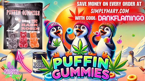 Trying Puffin THC Gummies from Simply Mary! Mrs Dank Flamingo Cannabis Review!!