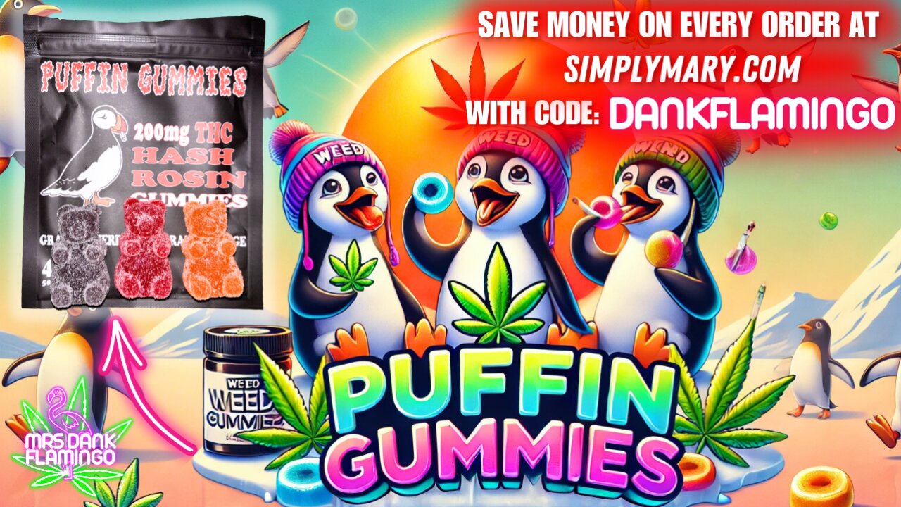 Trying Puffin THC Gummies from Simply Mary! Mrs Dank Flamingo Cannabis Review!!