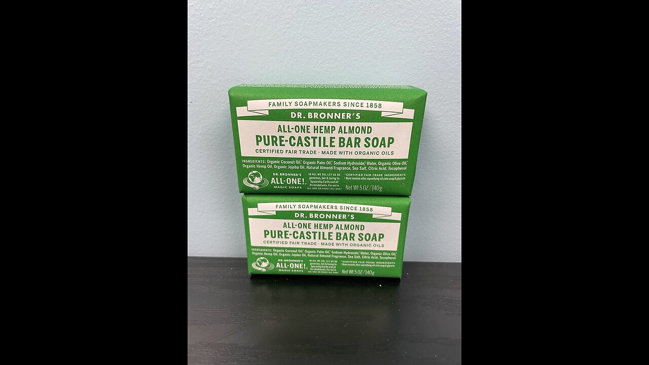 Dr. Bronner's - Pure-Castile Bar Soap (Almond, 5 oz, 6-Pack) - Made with Organic Oils, For Face...