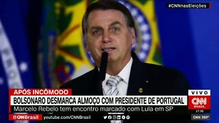 Bolsonaro desmarca almoço com presidente de Portugal por que ele vai se encontrar com LULA |