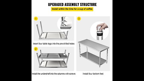 VEVOR Stainless Steel Prep Table ----Arrived Damaged-----