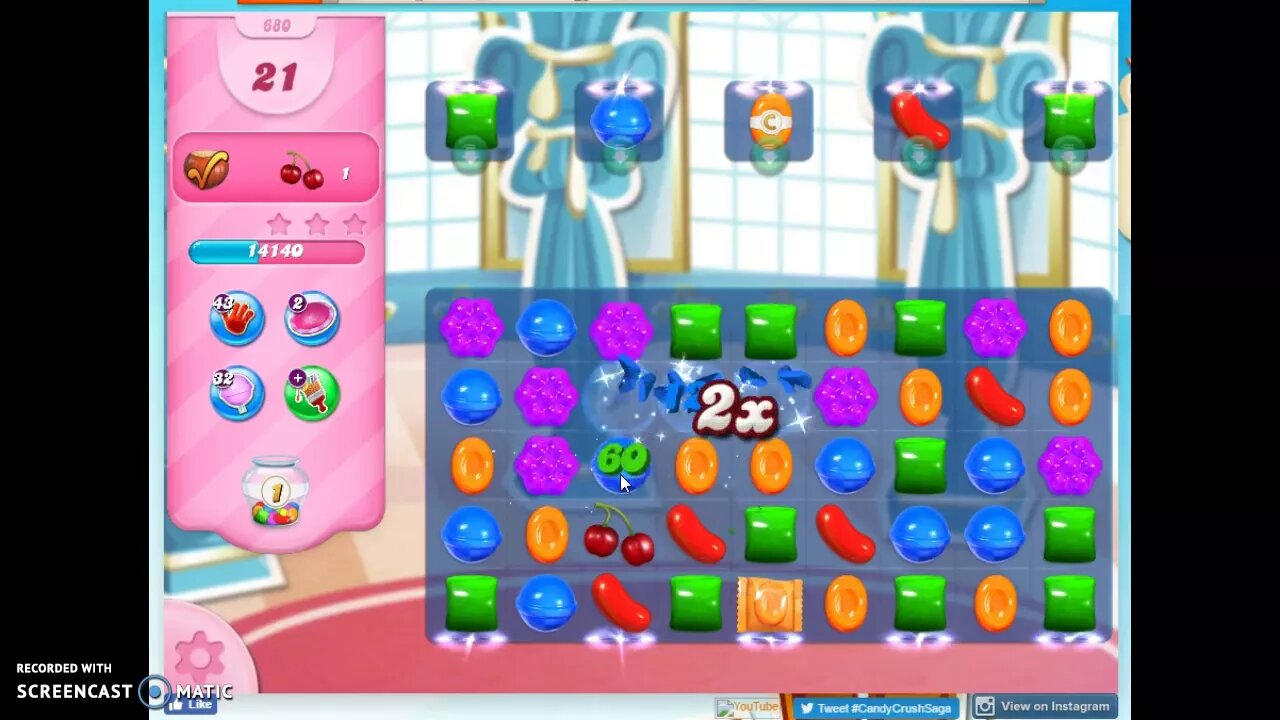 Candy Crush Level 680 Audio Talkthrough, 3 Stars 0 Boosters