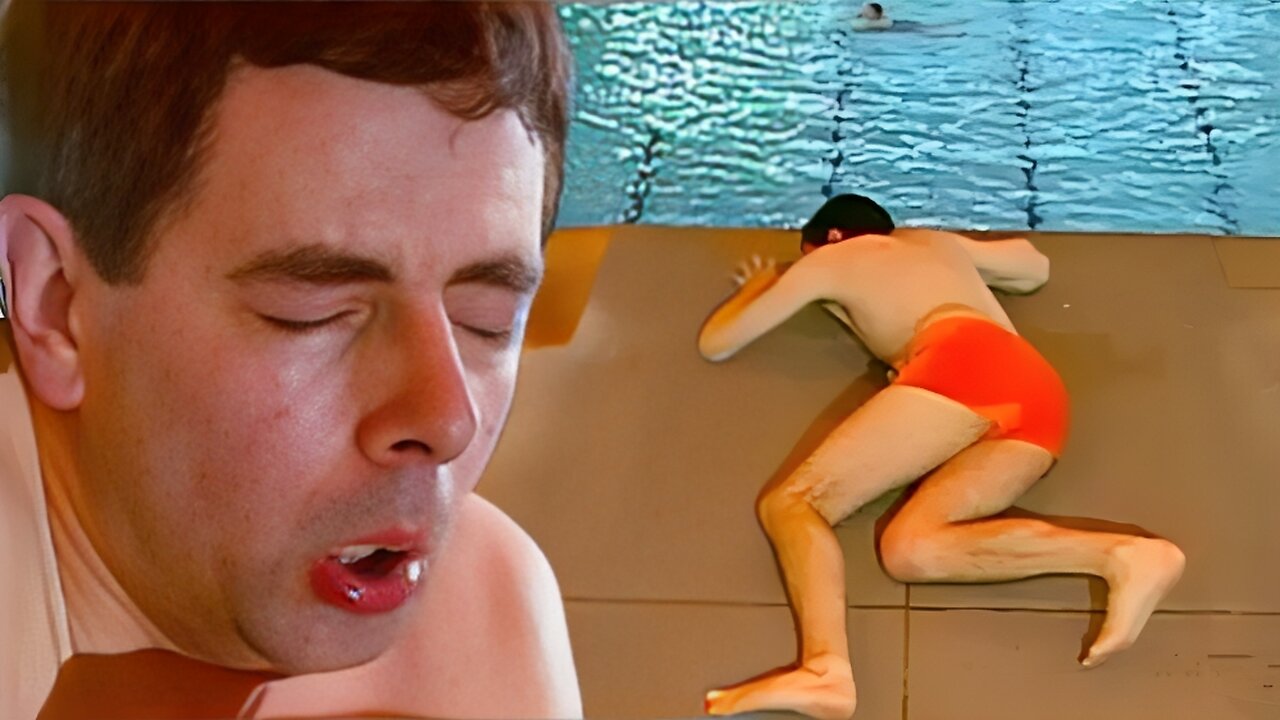 "Diving into Laughter: Mr. Bean's Funny Moments at the Swimming Pool!"