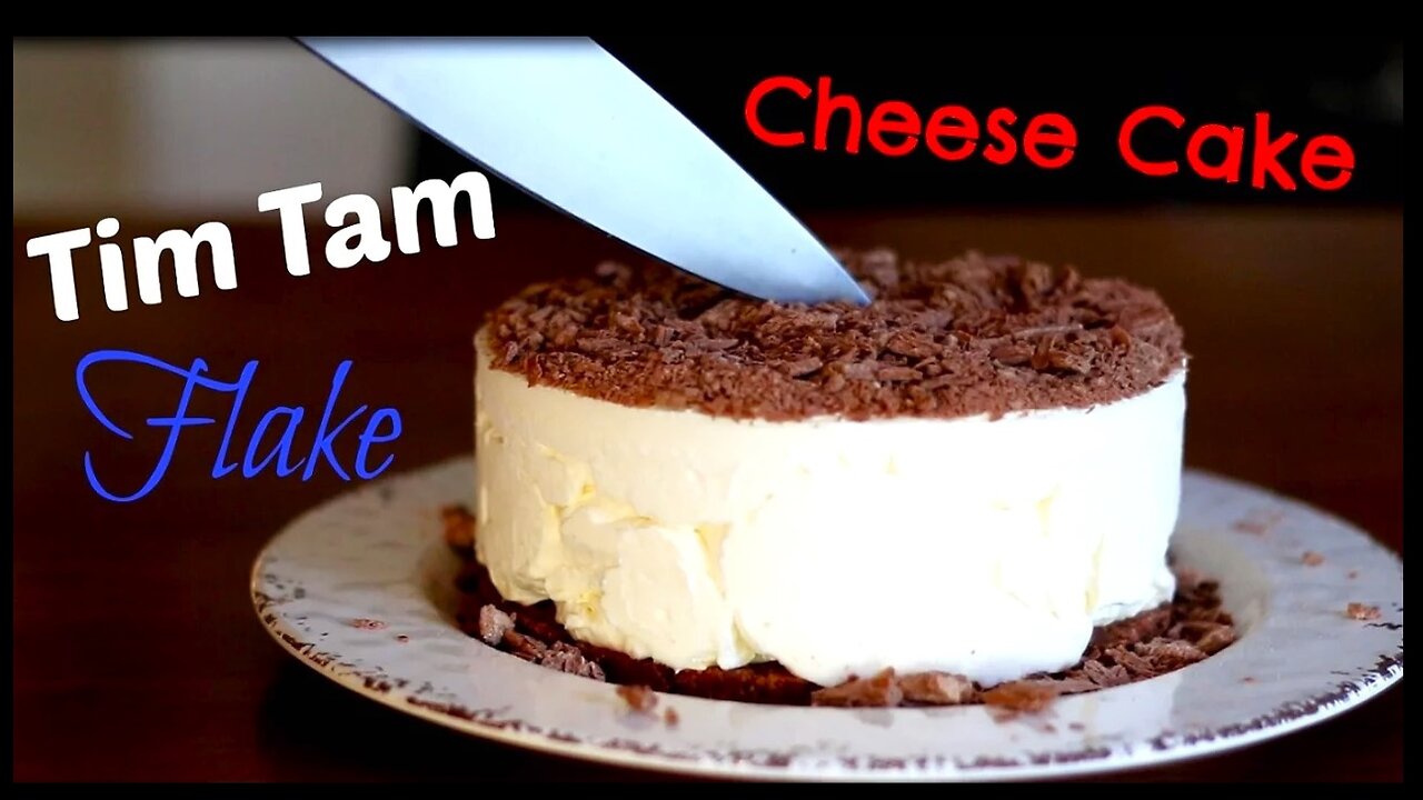 No bake Chocolate Cheesecake Recipe _ Cheesecake with Tim Tam And Flake