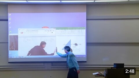 Math Professor Fixes Projector Screen (April Fools Prank)