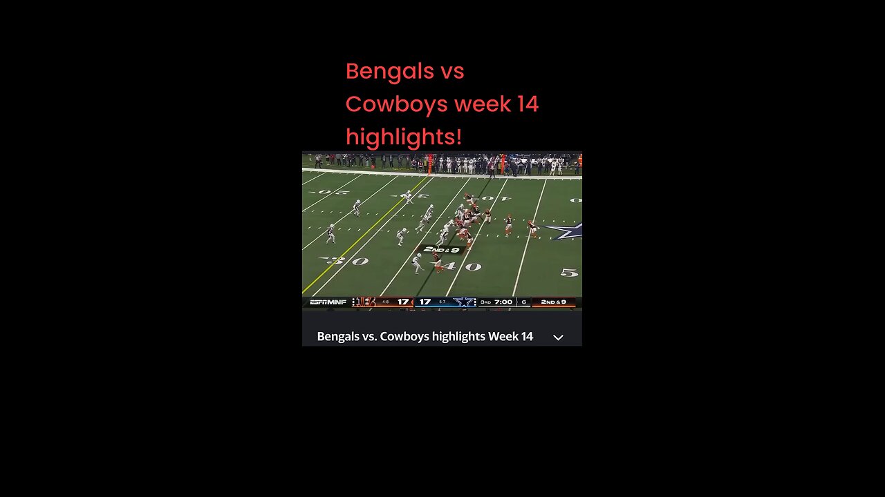 Bengals vs Cowboys week 14 highlights!