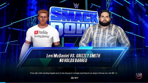 WWE 2k23 no holds barred Levi McDaniel vs Grizzly Smith