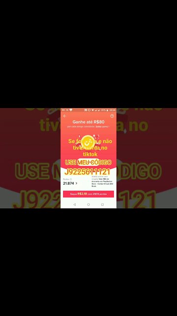 VAMOS GANHAR DINHEIRO 💸💰 USA MEU CÓDIGO DO TIKTOK J9225611121